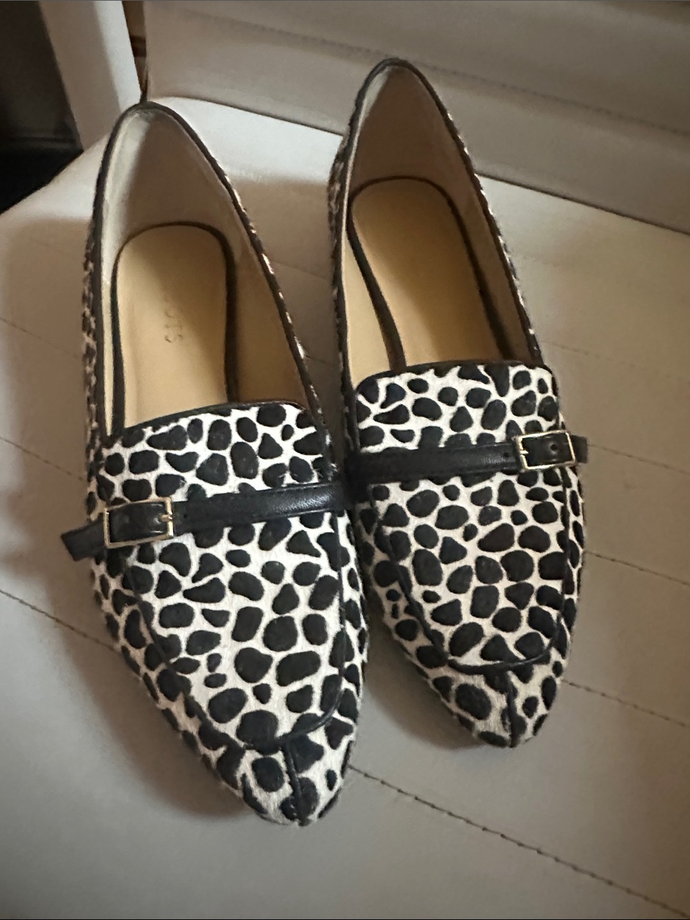 Talbots black Leopard Print Flat Loafers - Black & White 7,5 M